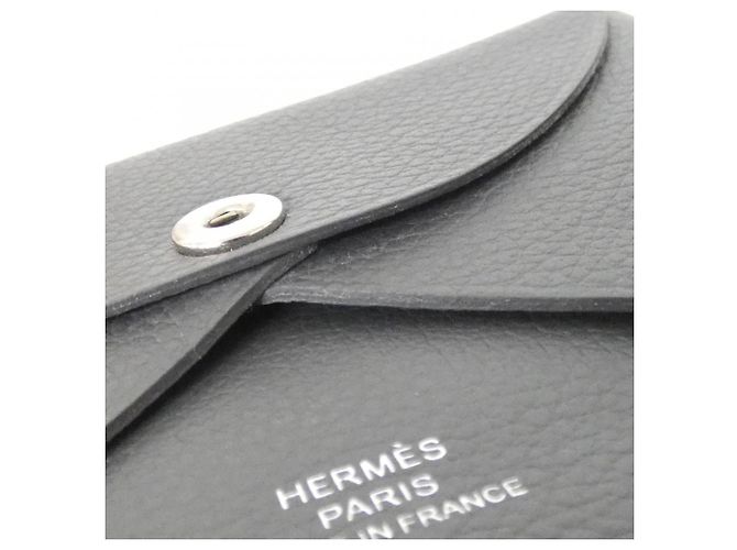 Monedero Duo Calvi de Hermès Castaño - vista 4