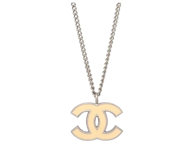 Pendente Chanel CC Logo in metallo Argento - vista 2