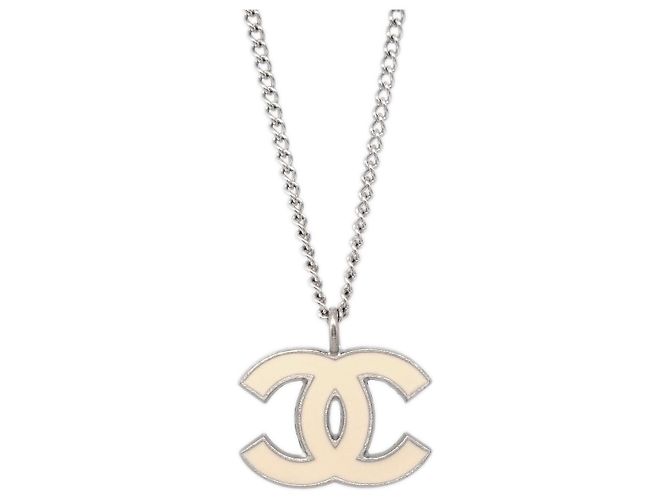 Pendente in metallo con logo CC di Chanel Argento - vista 2