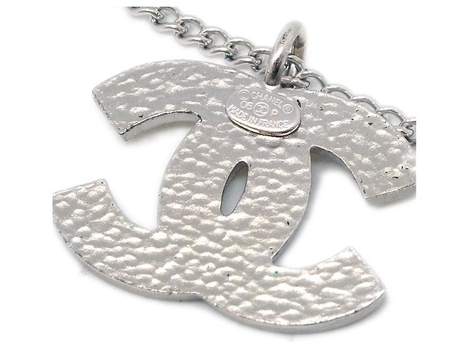 Pendente in metallo con logo CC di Chanel Argento - vista 3