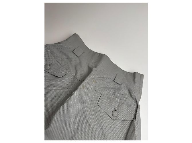 Gonna Vintage Dior A Quadri Grigio Bianco S - vista 6