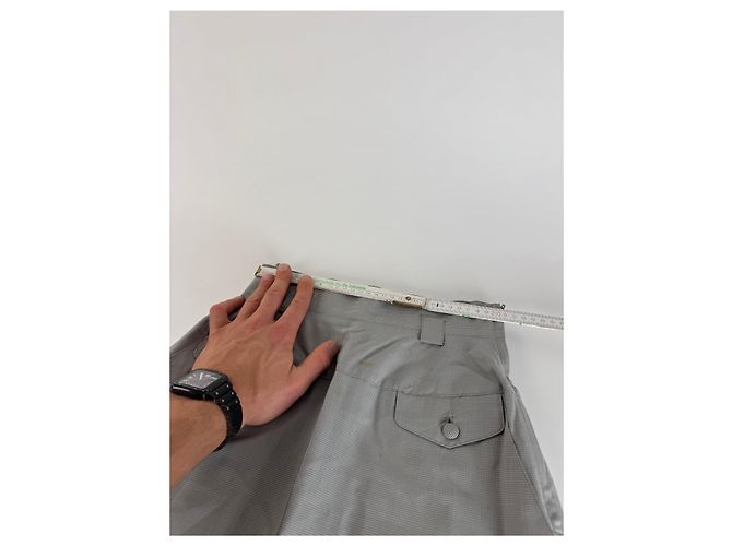 Gonna Vintage Dior A Quadri Grigio Bianco S - vista 7