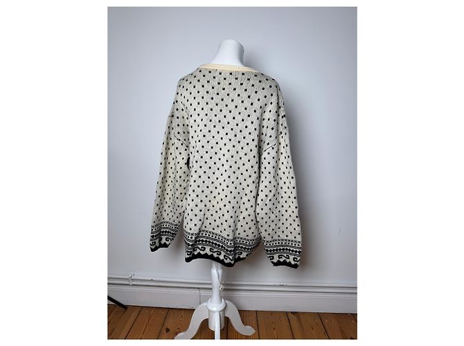 Autre Marque Pull ras du cou à pois vintage Kansai Yamamoto M/L Gris - vue 3