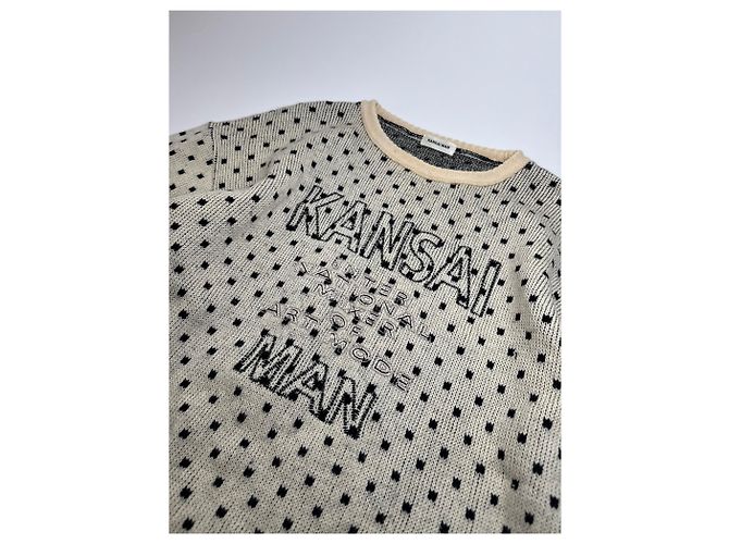 Autre Marque Pull ras du cou à pois vintage Kansai Yamamoto M/L Gris - vue 5