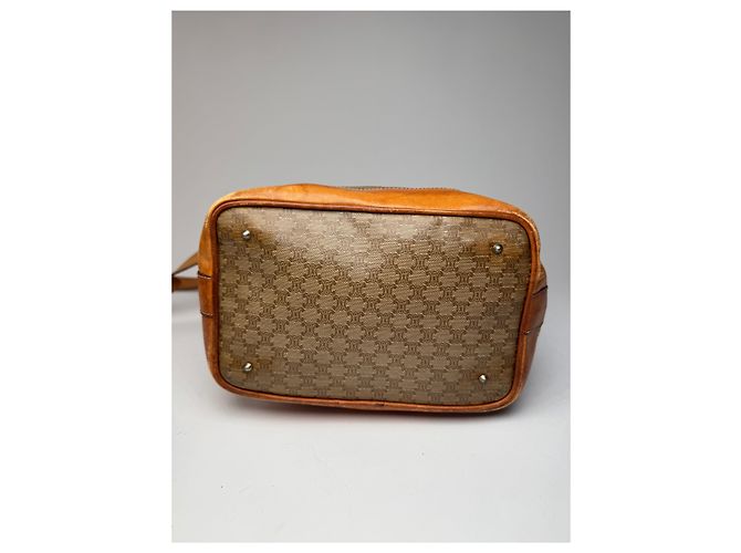 Triomphe Céline Vintage Celine Monogramm Patentasche Eimer Tasche Braun - Ansicht 11