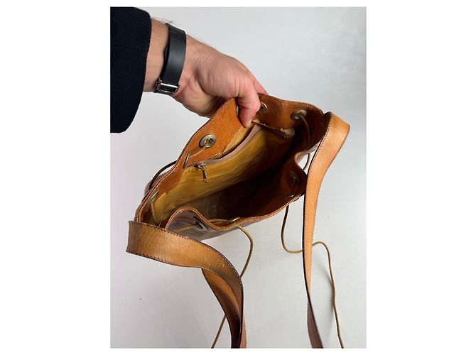 Triomphe Céline Vintage Celine Monogramm Patentasche Eimer Tasche Braun - Ansicht 3