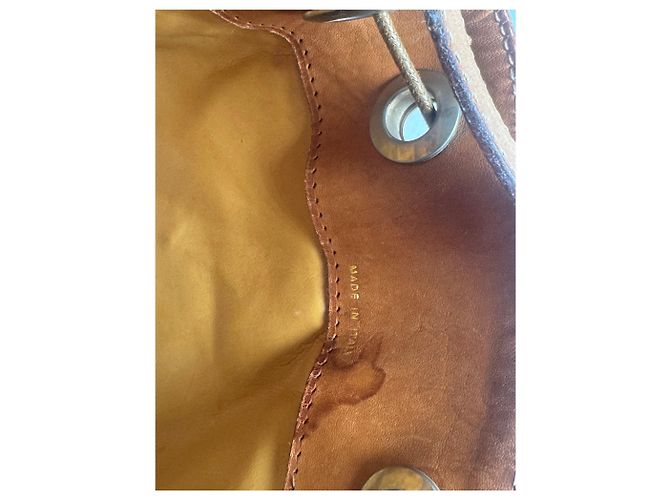 Triomphe Céline Vintage Celine Monogramm Patentasche Eimer Tasche Braun - Ansicht 4