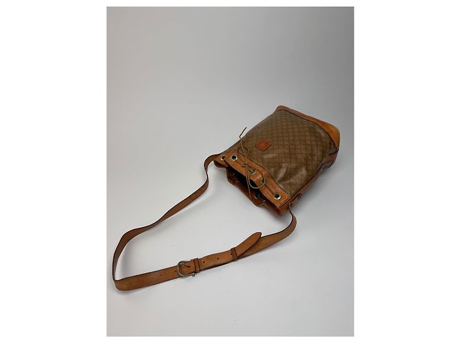 Triomphe Céline Vintage Celine Monogramm Patentasche Eimer Tasche Braun - Ansicht 8