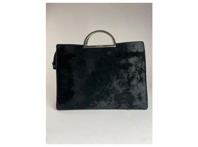 Vintage Courreges Handtasche aus Kunstfell schwarz - Ansicht 3