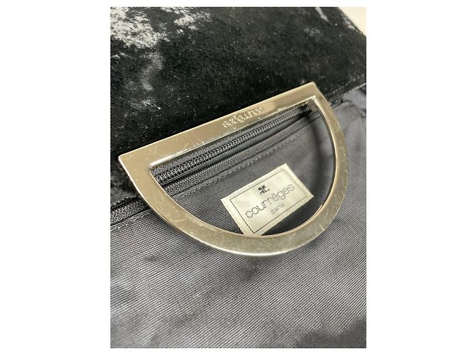 Vintage Courreges Handtasche aus Kunstfell schwarz - Ansicht 4