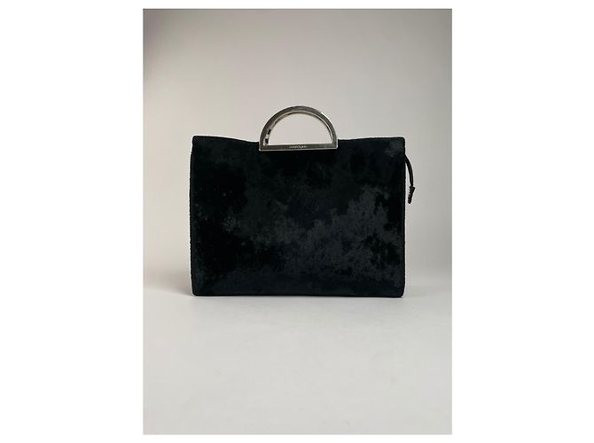 Vintage Courreges Handtasche aus Kunstfell schwarz - Ansicht 6