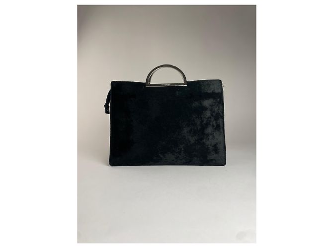 Vintage Courreges Handtasche aus Kunstfell schwarz - Ansicht 8
