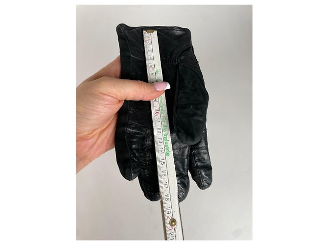 Vintage Fendi Lederhandschuhe Schwarz S/M - Ansicht 4