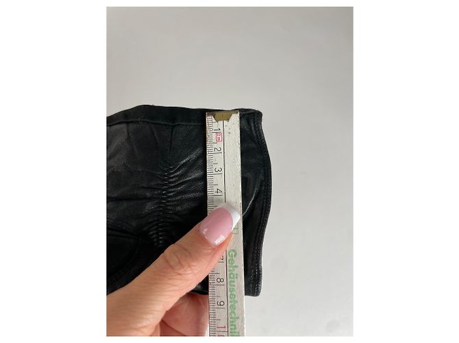 Vintage Fendi Lederhandschuhe Schwarz S/M - Ansicht 5