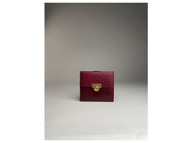 Vintage Givenchy Ostrich Leather Wallet purple - view 3