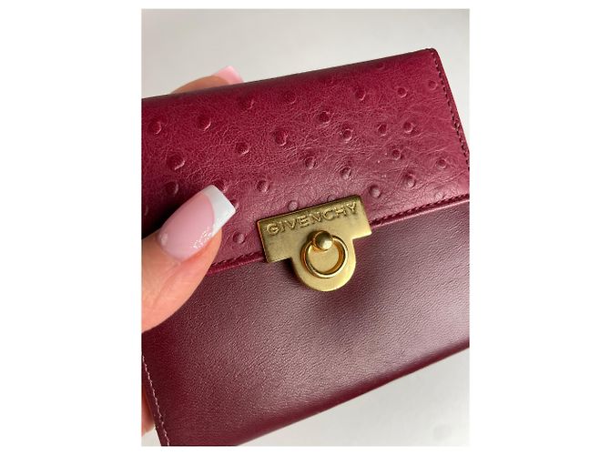 Vintage Givenchy Ostrich Leather Wallet purple - view 4