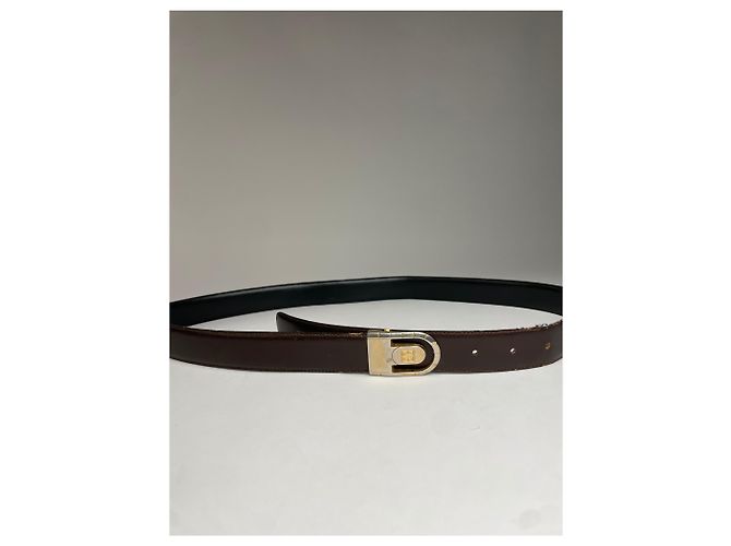 Vintage Givenchy Wende-Ledergürtel schwarz braun - Ansicht 3