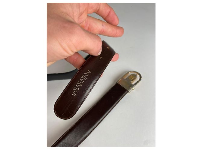 Vintage Givenchy Wende-Ledergürtel schwarz braun - Ansicht 5