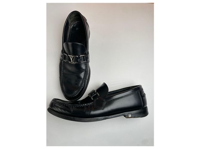 Vintage Louis Vuitton Leder Slipper Schwarz - Ansicht 2