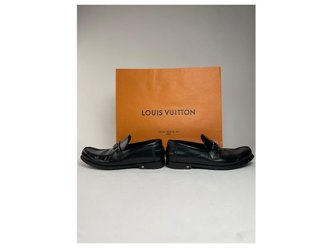 Vintage Louis Vuitton Leder Slipper Schwarz - Ansicht 5