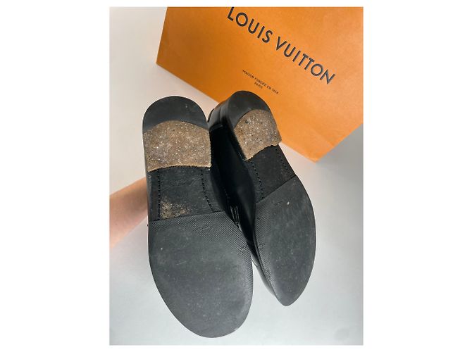Vintage Louis Vuitton Leder Slipper Schwarz - Ansicht 8