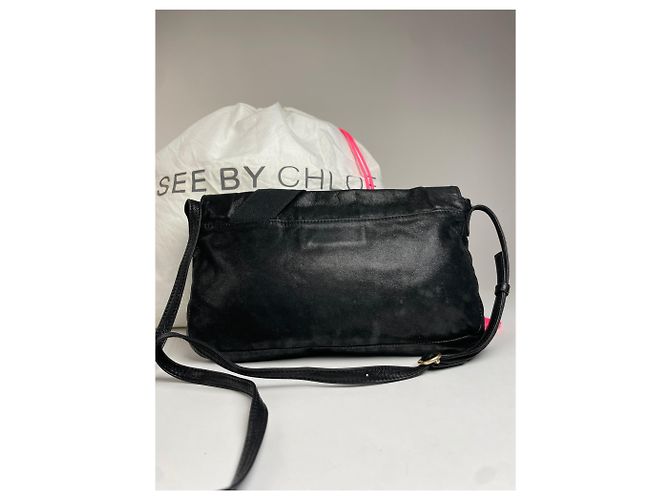 Chloé Borsa a spalla in pelle con nastro vintage Chloe Nera Nero - vista 5