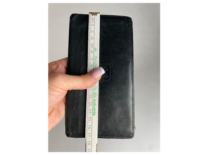 Triomphe Céline Vintage Celine Paris Leather ID Holder black - view 10