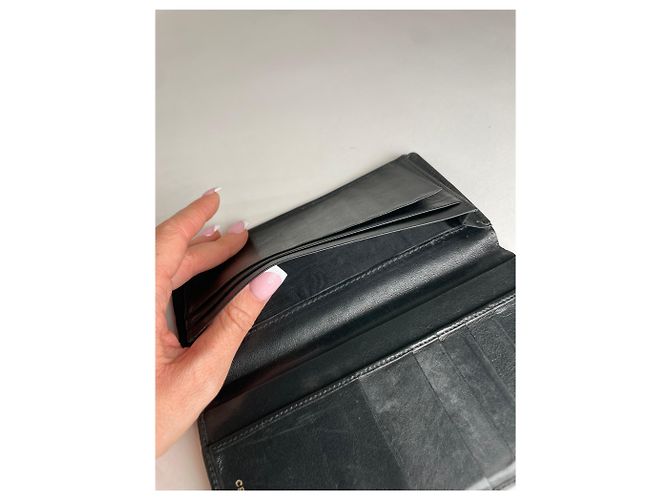 Triomphe Céline Vintage Celine Paris Leather ID Holder black - view 6