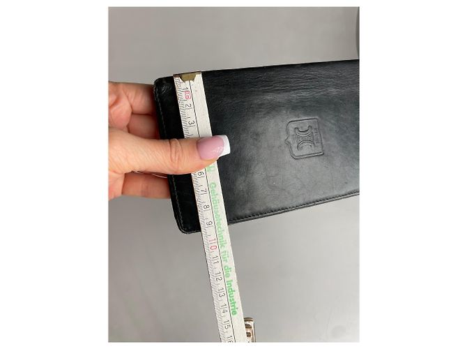 Triomphe Céline Vintage Celine Paris Leather ID Holder black - view 8
