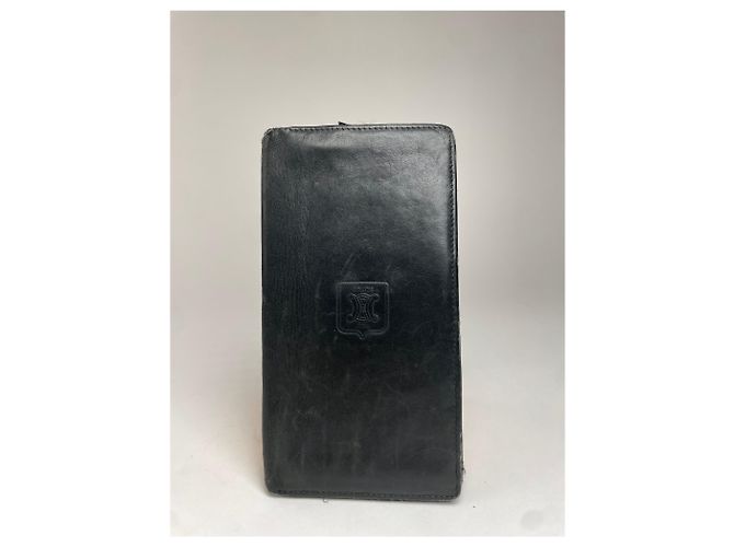 Triomphe Céline Vintage Celine Paris Leather ID Holder black - view 9