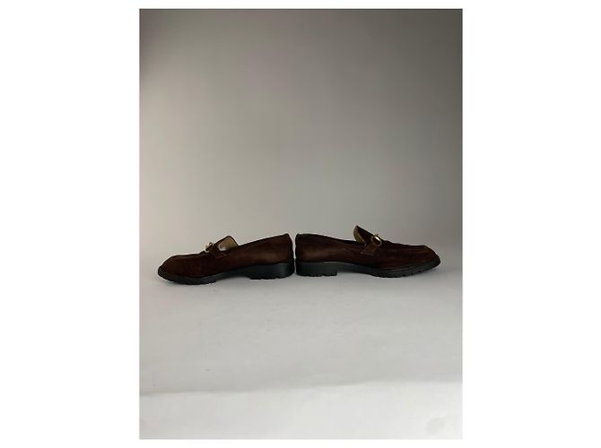Mocassini in suede Gucci vintage con morsetto da uomo - Marrone - vista 2
