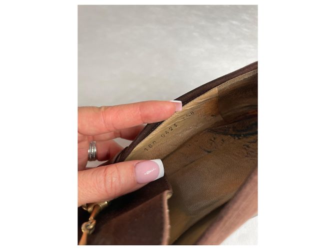Mocassini in suede Gucci vintage con morsetto da uomo - Marrone - vista 7