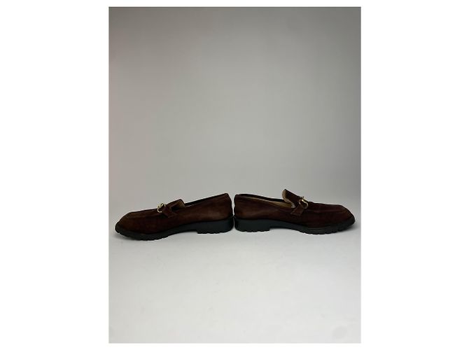 Mocassini in suede Gucci vintage con morsetto da uomo - Marrone - vista 9