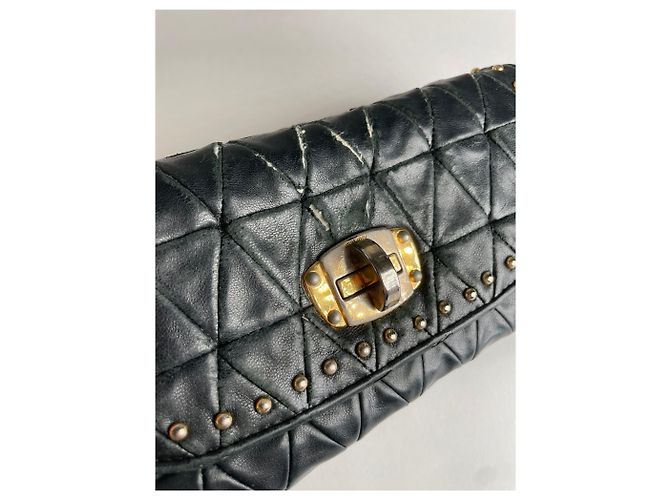 Vintage Studded Miu Miu Leather Wallet Black - view 3