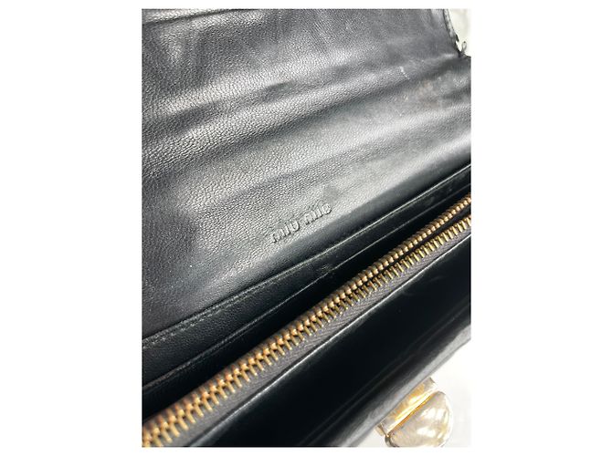 Vintage Studded Miu Miu Leather Wallet Black - view 5