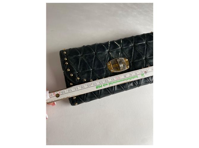 Vintage Studded Miu Miu Leather Wallet Black - view 9