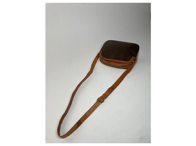 Céline Vintage Celine Paris Triomphe Monogramm Leder Schultertasche braun - Ansicht 12