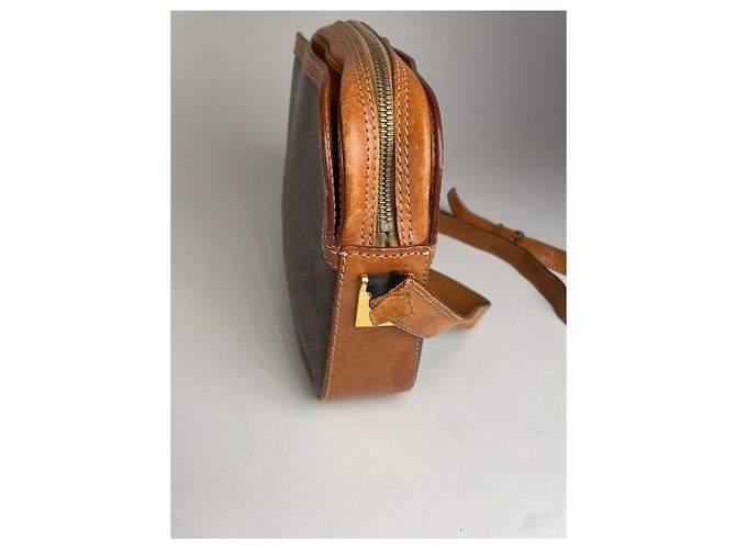 Céline Vintage Celine Paris Triomphe Monogramm Leder Schultertasche braun - Ansicht 9