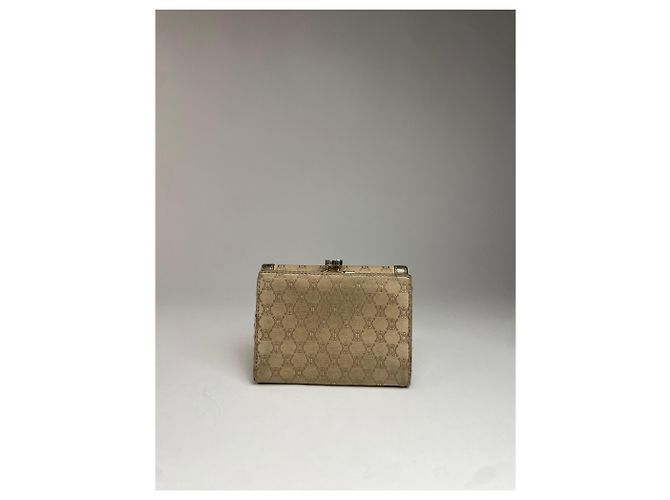 Céline Vintage Celine Triomphe Monogram Canvas Leather Wallet Brown Bronze Silvery - view 10