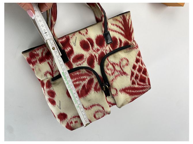Vintage Gucci abstrakte Handtasche weiß rot - Ansicht 11
