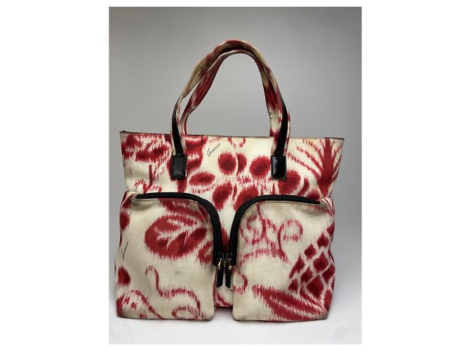 Vintage Gucci abstrakte Handtasche weiß rot - Ansicht 14