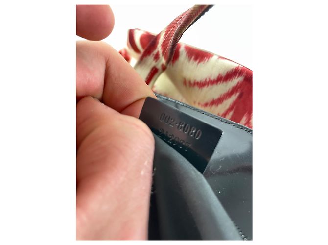 Vintage Gucci abstrakte Handtasche weiß rot - Ansicht 4