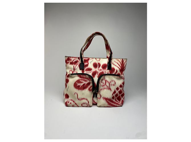 Vintage Gucci abstrakte Handtasche weiß rot - Ansicht 6