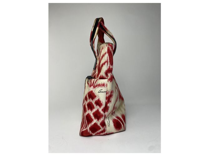 Vintage Gucci abstrakte Handtasche weiß rot - Ansicht 9