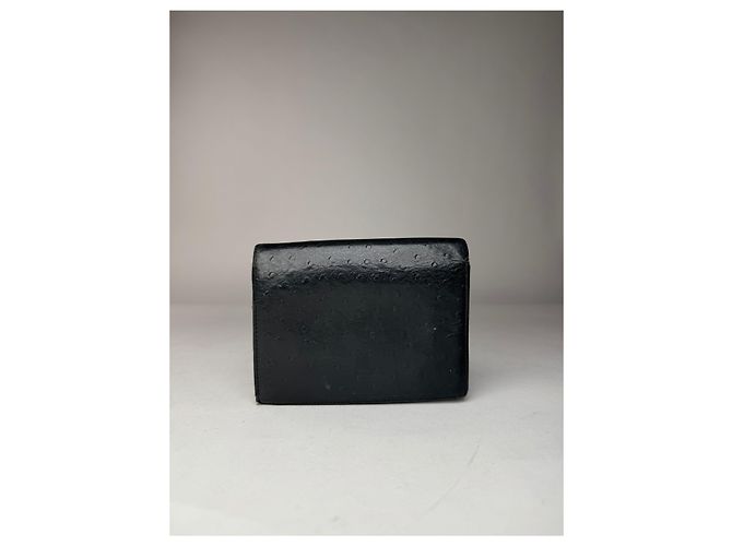 Vintage Givenchy Ostrich Leather Wallet Black - view 2