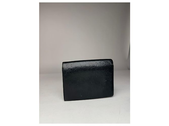 Vintage Givenchy Ostrich Leather Wallet Black - view 9
