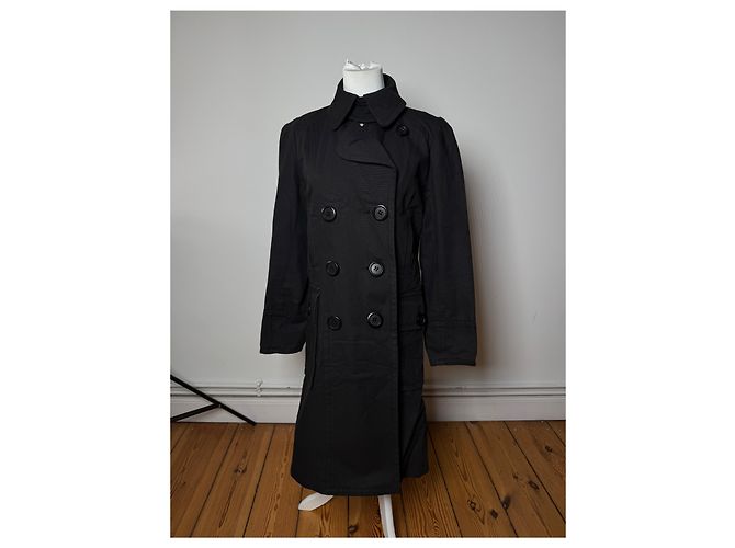 Vintage Isabel Marant Denim-Trenchcoat M Schwarz - Ansicht 13