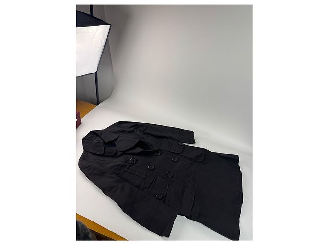 Vintage Isabel Marant Denim-Trenchcoat M Schwarz - Ansicht 15