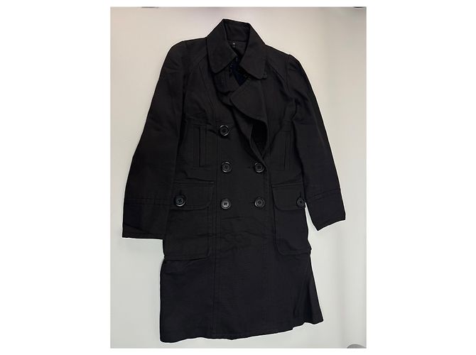 Vintage Isabel Marant Denim-Trenchcoat M Schwarz - Ansicht 4