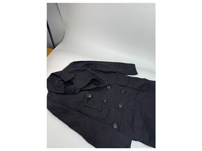 Vintage Isabel Marant Denim-Trenchcoat M Schwarz - Ansicht 5